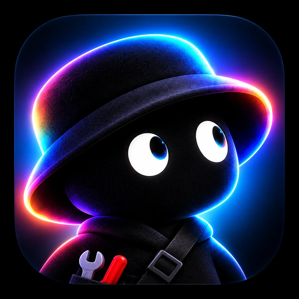 The HvAI technician mascot with hat and tools